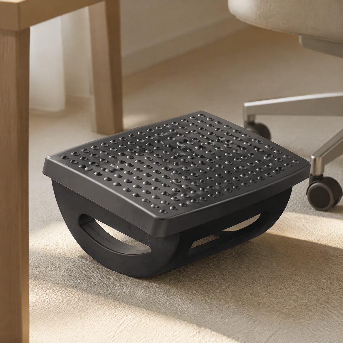 Solerest™ Plastic Under-Desk Foot Stool, styled close view