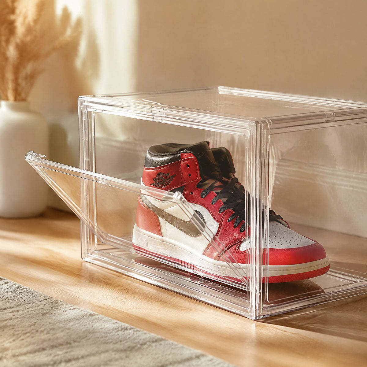 Shoehold™ Plastic Shoe Storage Box, styled close view