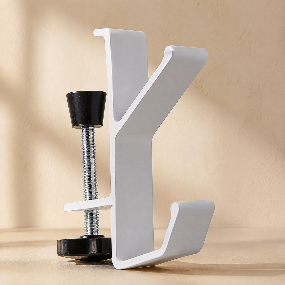 Deskperch™ Aluminum Alloy Desk Bag Hook, material and detail close-up