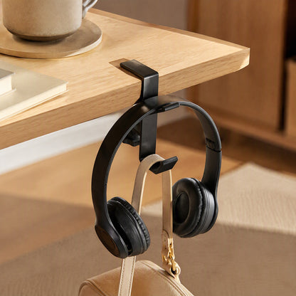 Deskperch™ Aluminum Alloy Desk Bag Hook, styled close view