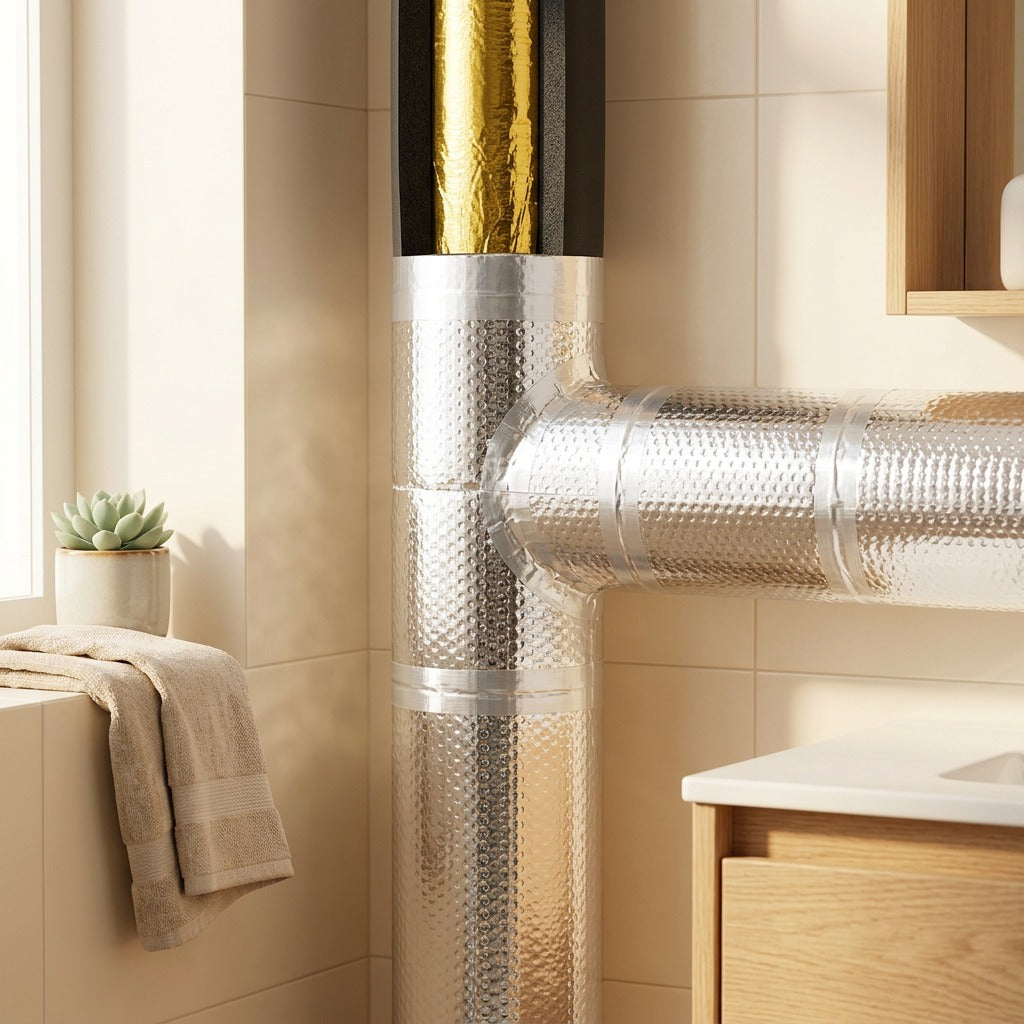Pipehush™ Rubber Plastic Pipe Sound Insulation in a calm home setting