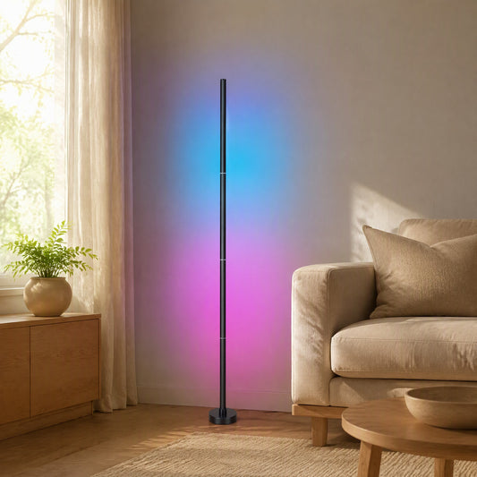 Colorbask™ RGB Floor Ambient Light in a calm home setting