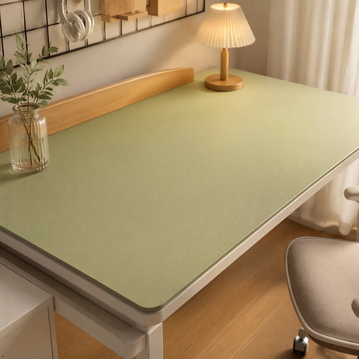 Deskplane™ PU Rectangle Desk Mat, styled close view