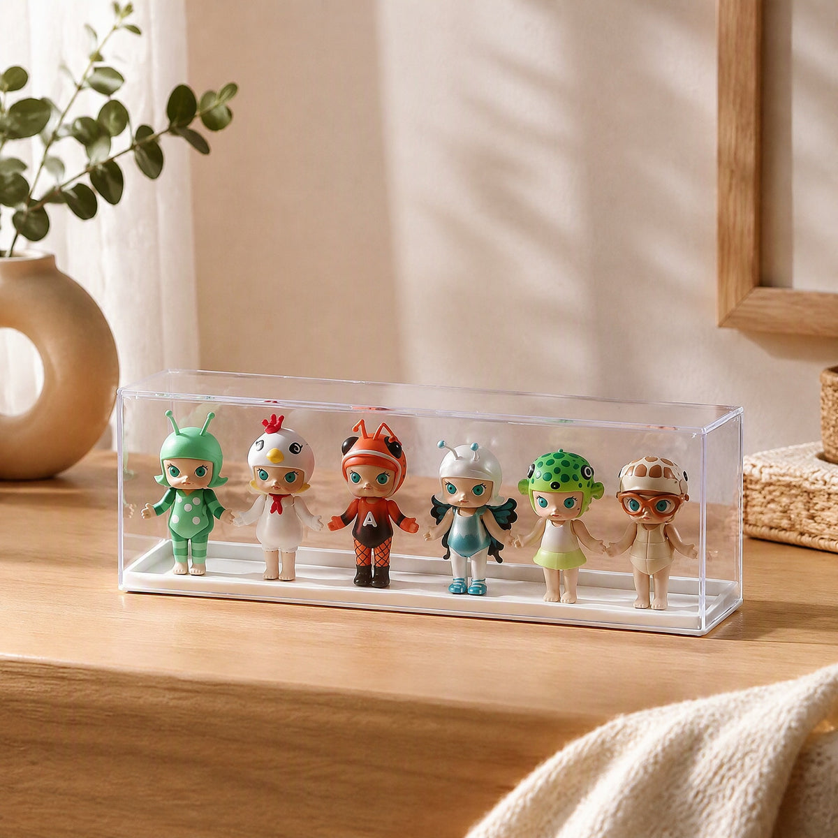 Toypeek™ Plastic Figure Display Box in a calm home setting