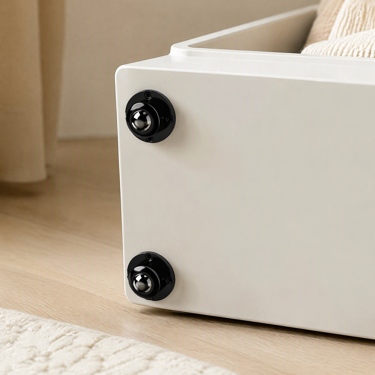 Stickroll™ Adhesive Universal Caster Wheels, styled close view