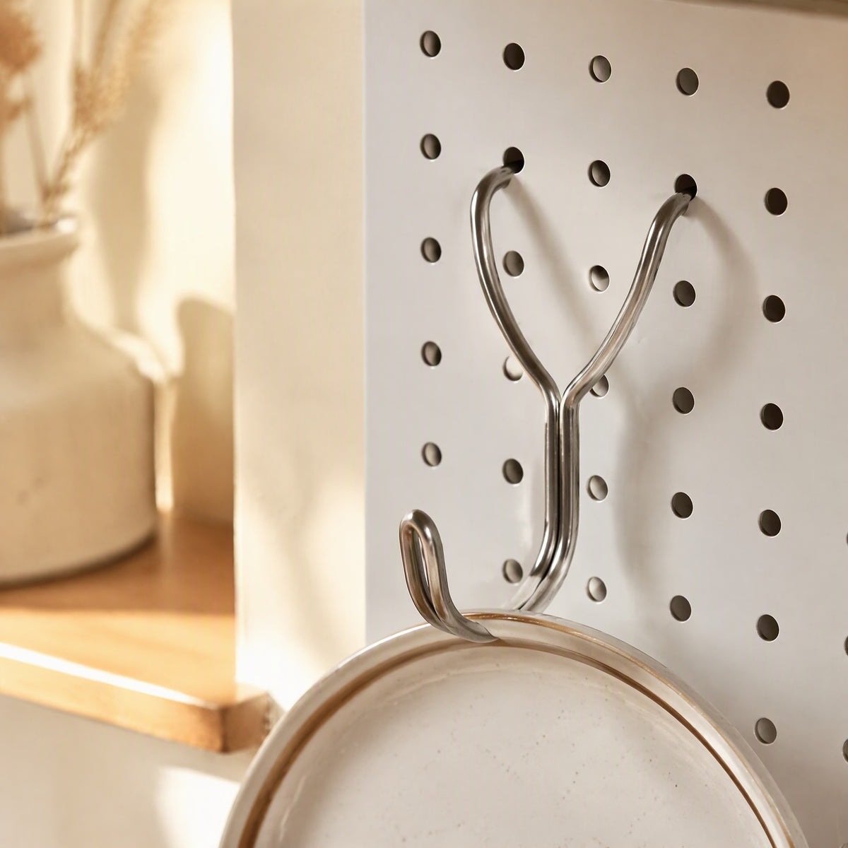 Platehook™ Stainless Steel Perforated Plate Hook, styled close view
