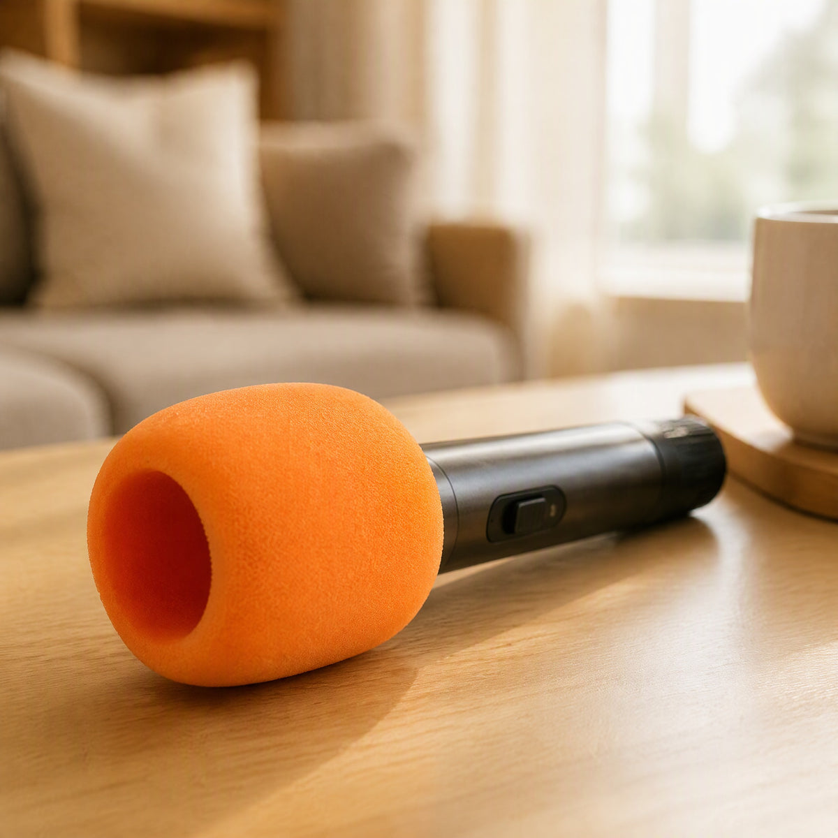 Micfoam™ KTV Microphone Sponge Cover, styled close view