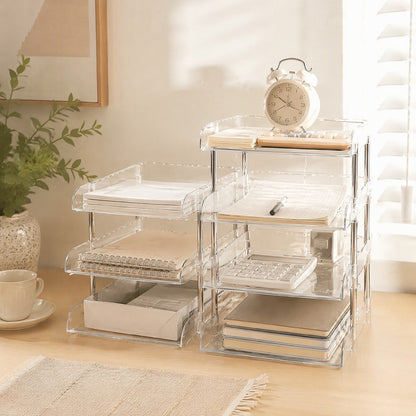 Oakstack™ Solid Wood Desktop Book Storage Rack in a calm home setting