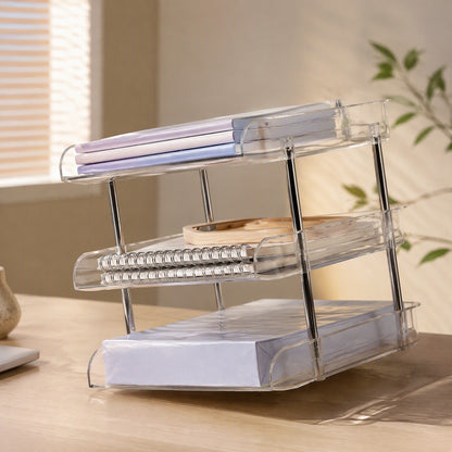 Oakstack™ Solid Wood Desktop Book Storage Rack, styled close view