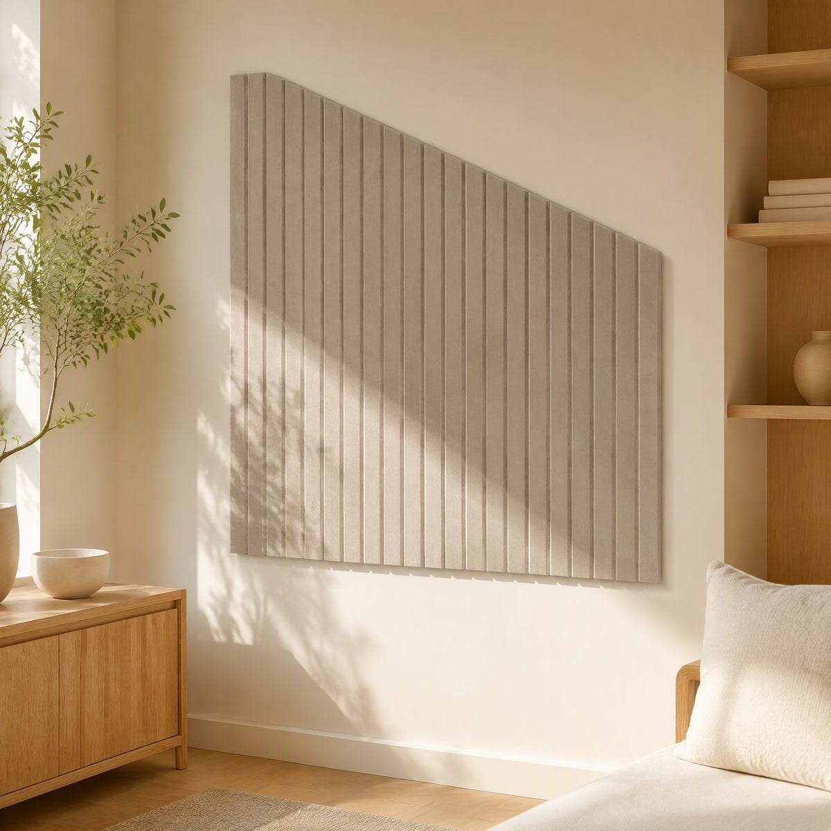 Echoquiet™ Polyester Fiber Sound-Absorbing Panels in a calm home setting