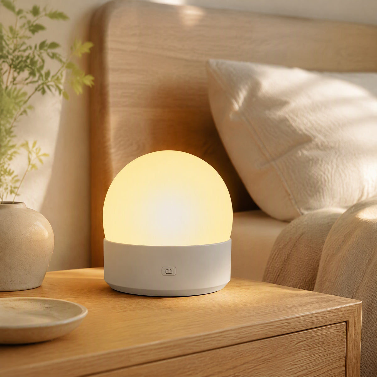Glowclick™ Remote Control Table Lamp in a calm home setting