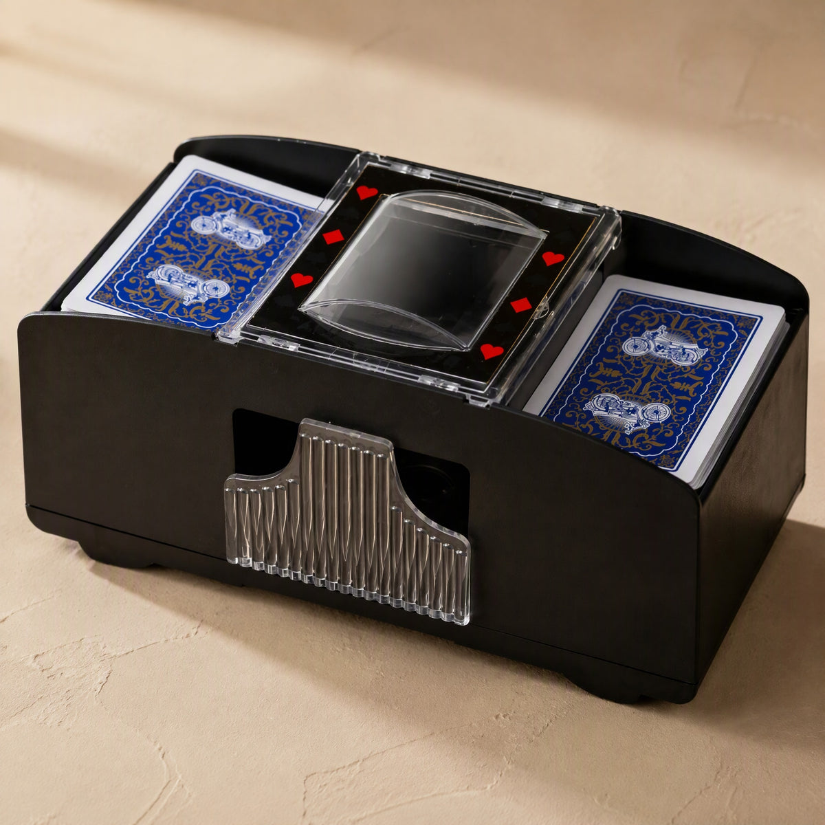 Deckwhirl™ Automatic Playing Card Shuffler, material and detail close-up