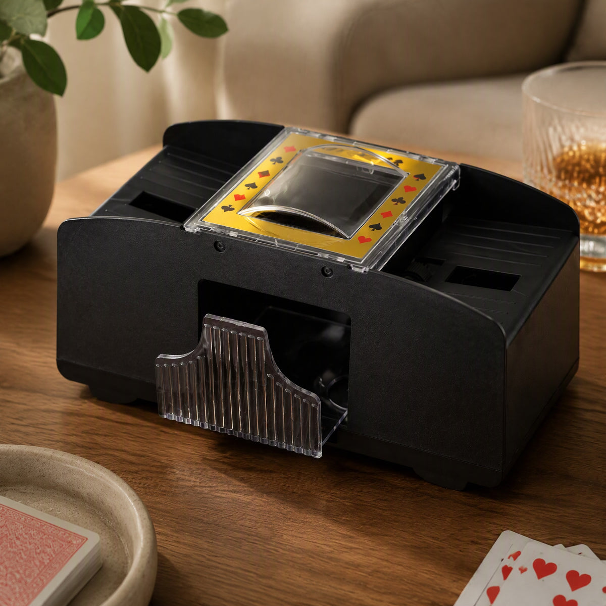 Deckwhirl™ Automatic Playing Card Shuffler, styled close view