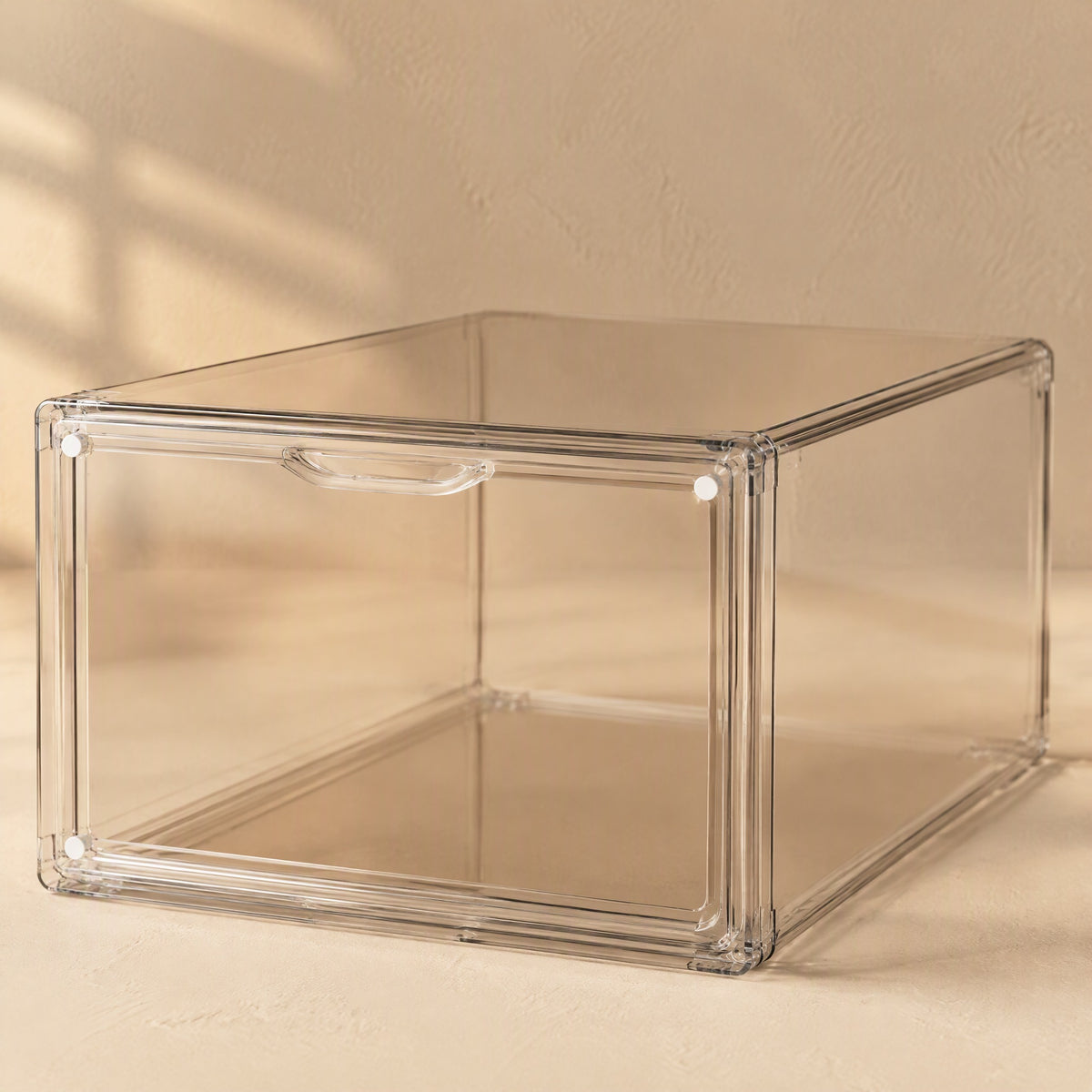 Peekstow™ Transparent Plastic Storage Box, material and detail close-up