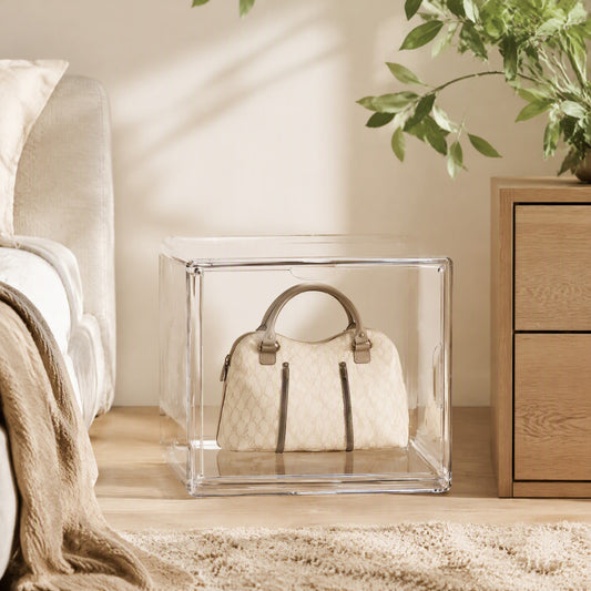 Peekstow™ Transparent Plastic Storage Box in a calm home setting