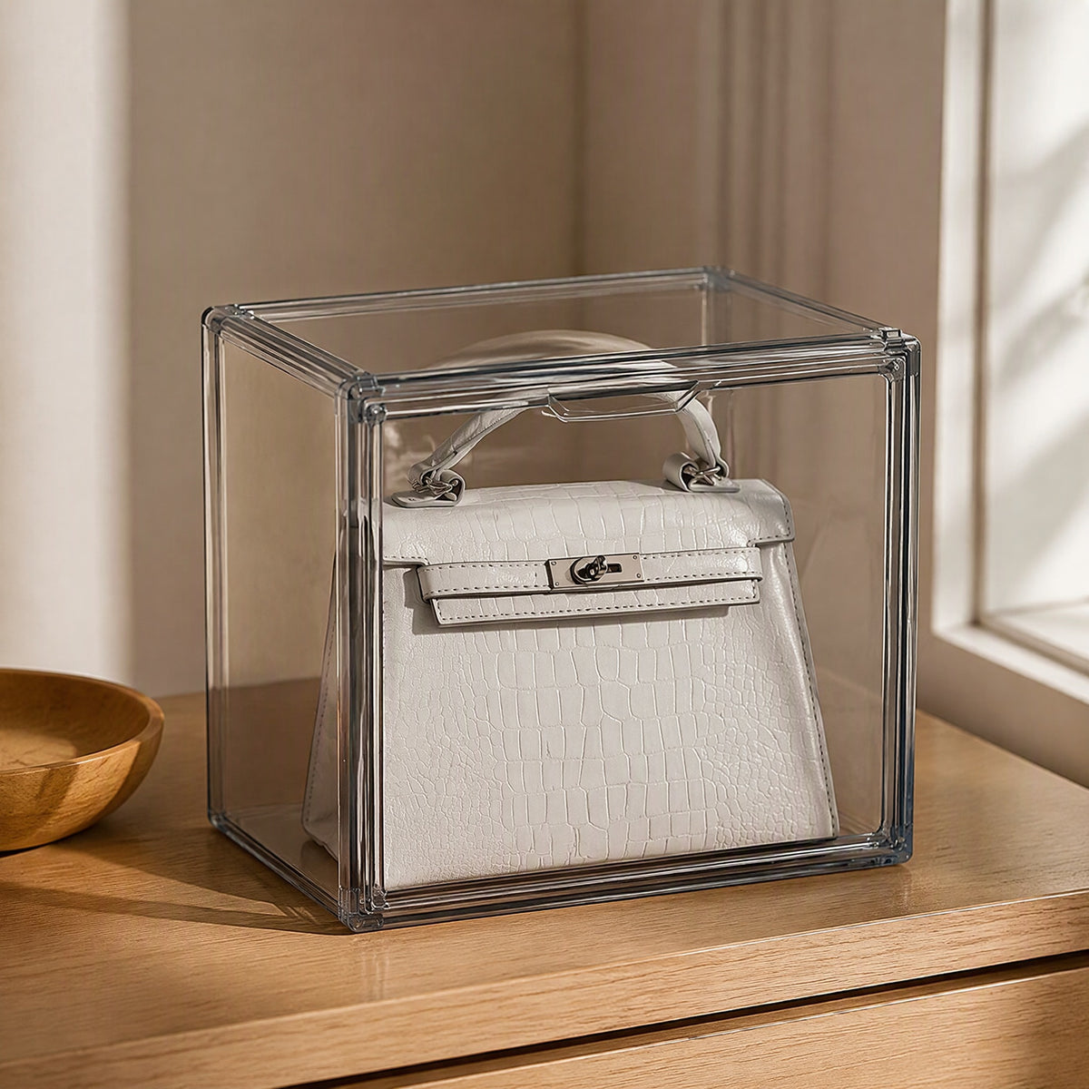 Peekstow™ Transparent Plastic Storage Box, styled close view