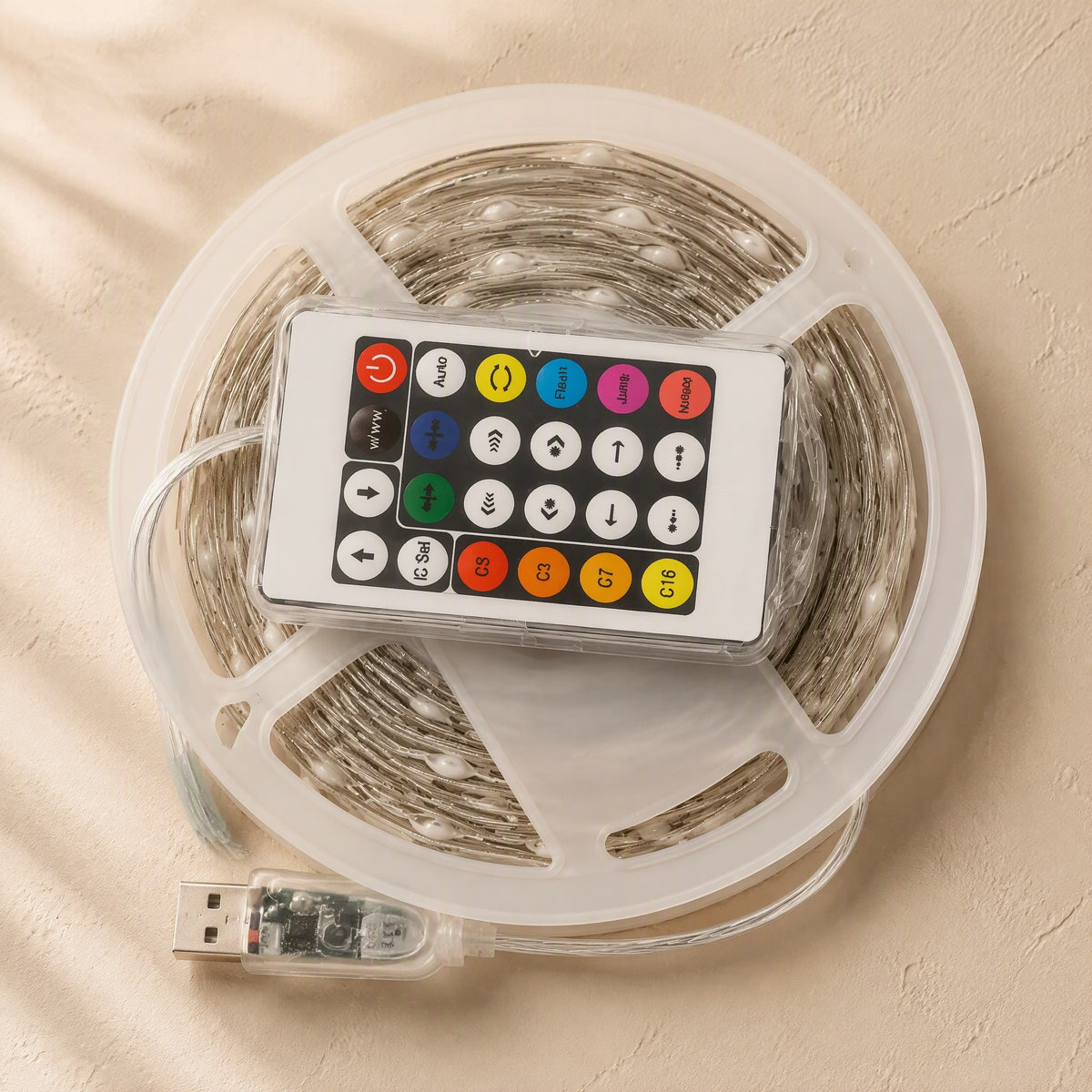 Tapstrand™ Bluetooth App-Controlled LED String Lights, material and detail close-up