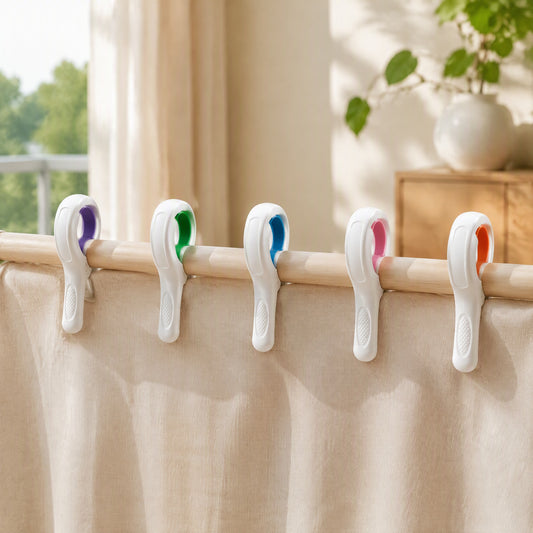 Clipsnap™ Plastic Bed Sheet Clips in a calm home setting