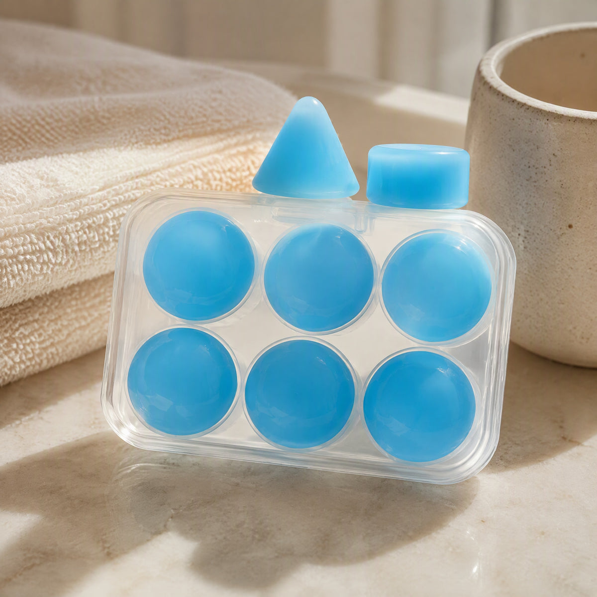 Swimquiet™ Silicone Swimming Earplugs, styled close view