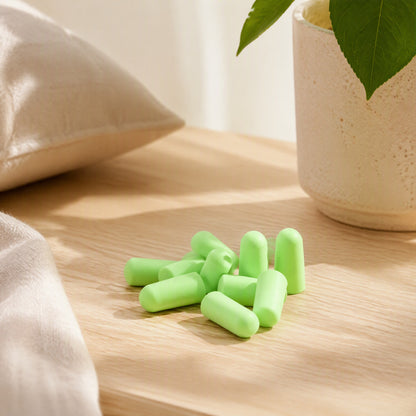 Plugsoft™ Polyurethane Slow-Rebound Earplugs in a calm home setting