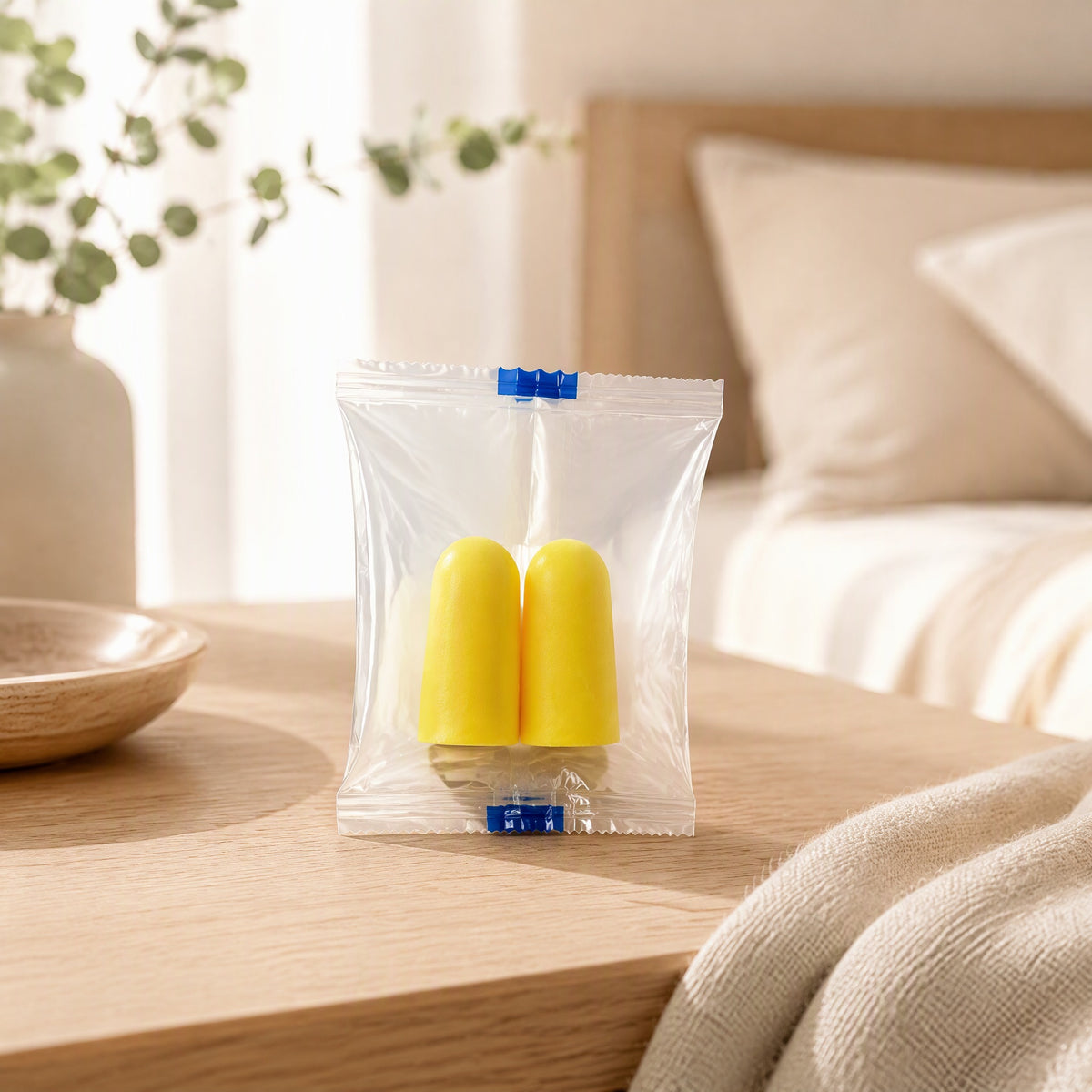 Softplug™ Polyurethane Foam Earplugs in a calm home setting