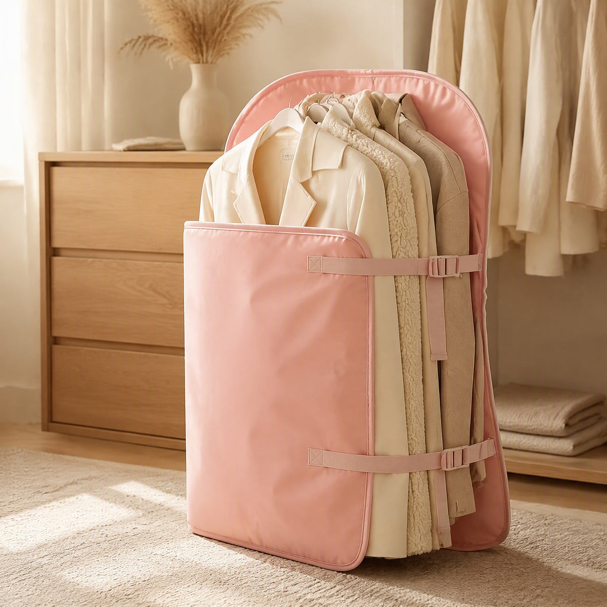 Twilltuck™ Twill Fabric Clothing Storage Bag, styled close view