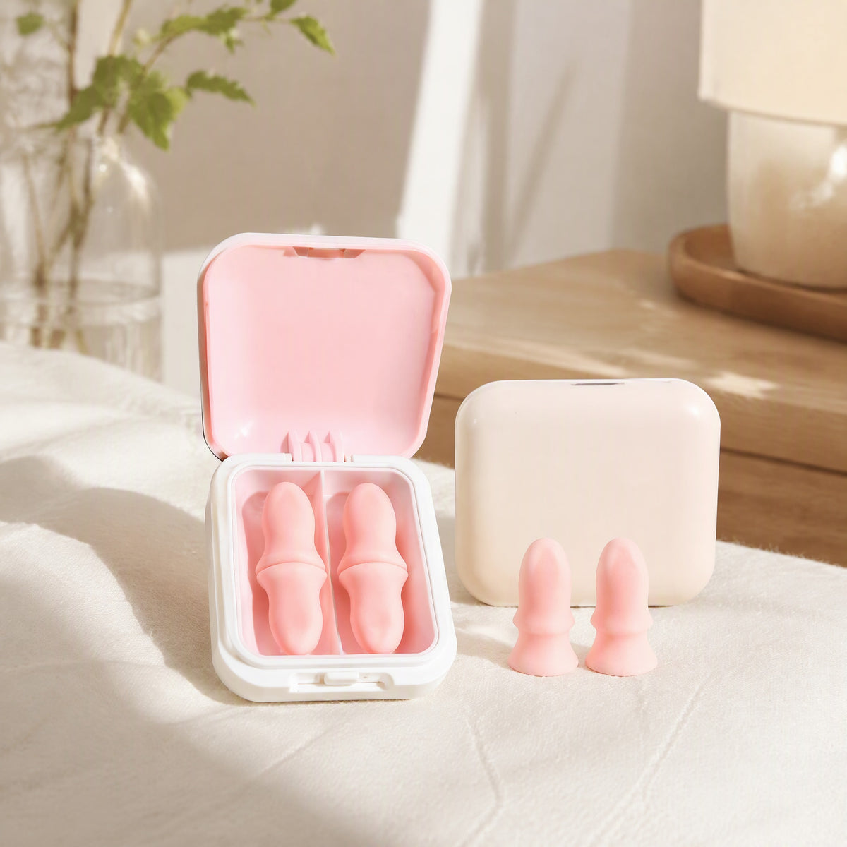 Soundrest™ Slow Rebound Sound Insulation Earplugs in a calm home setting