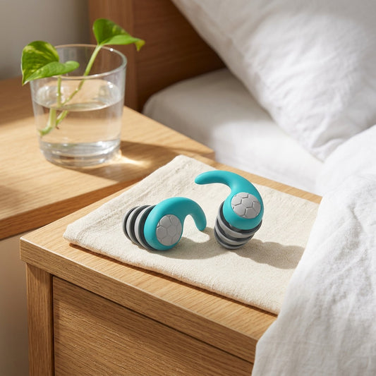Hushbud™ Children's Silicone Earplugs in a calm home setting