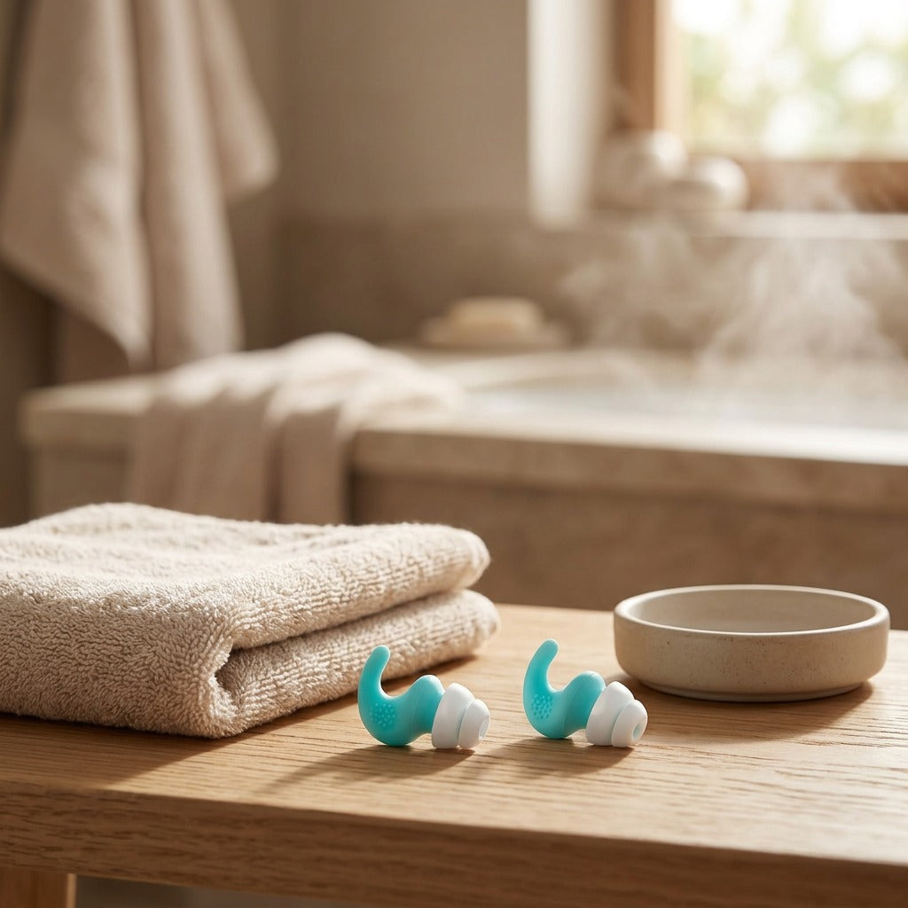 Hushbud™ Children's Silicone Earplugs, styled close view