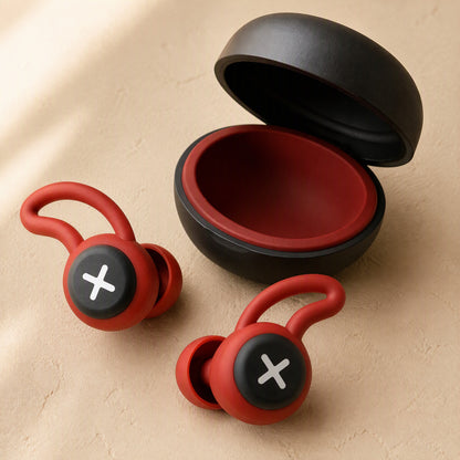 Earstow™ Silicone Earplugs With Storage Box, material and detail close-up
