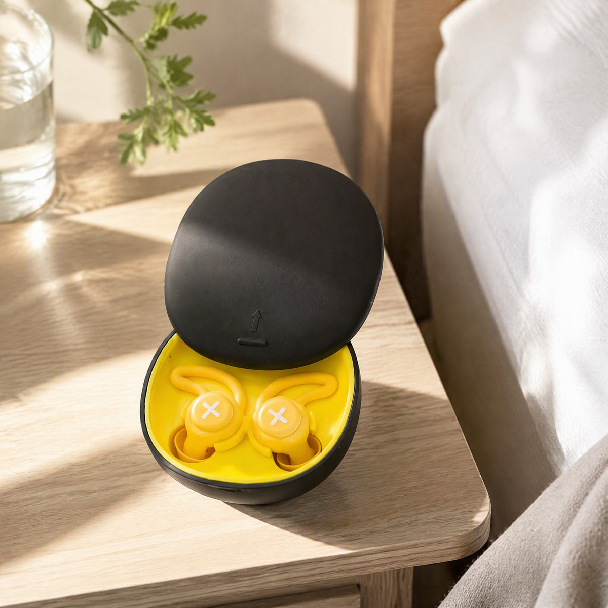 Earstow™ Silicone Earplugs With Storage Box in a calm home setting