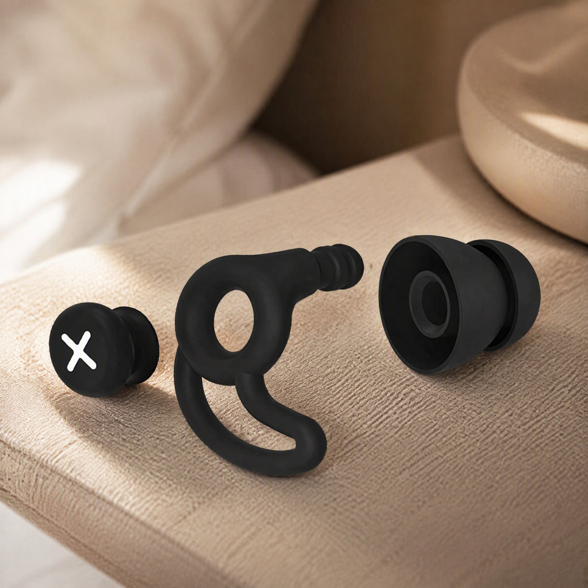 Earstow™ Silicone Earplugs With Storage Box, styled close view