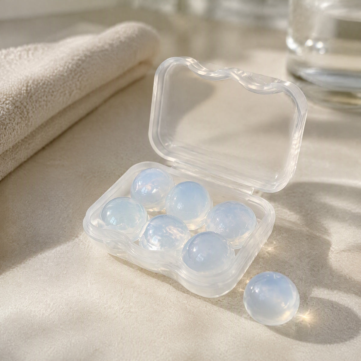 Waterhush™ Silicone Waterproof Sound Insulation Earplugs, styled close view