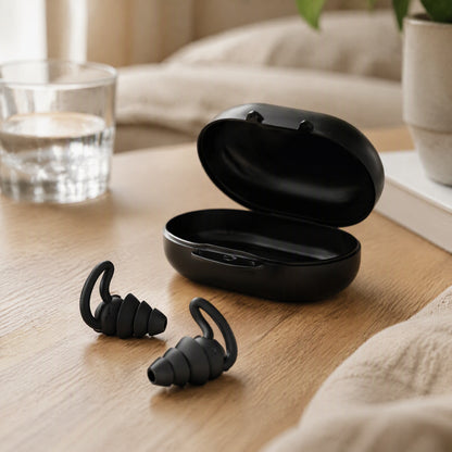 Softmute™ Silicone Noise-Reduction Earplugs, styled close view