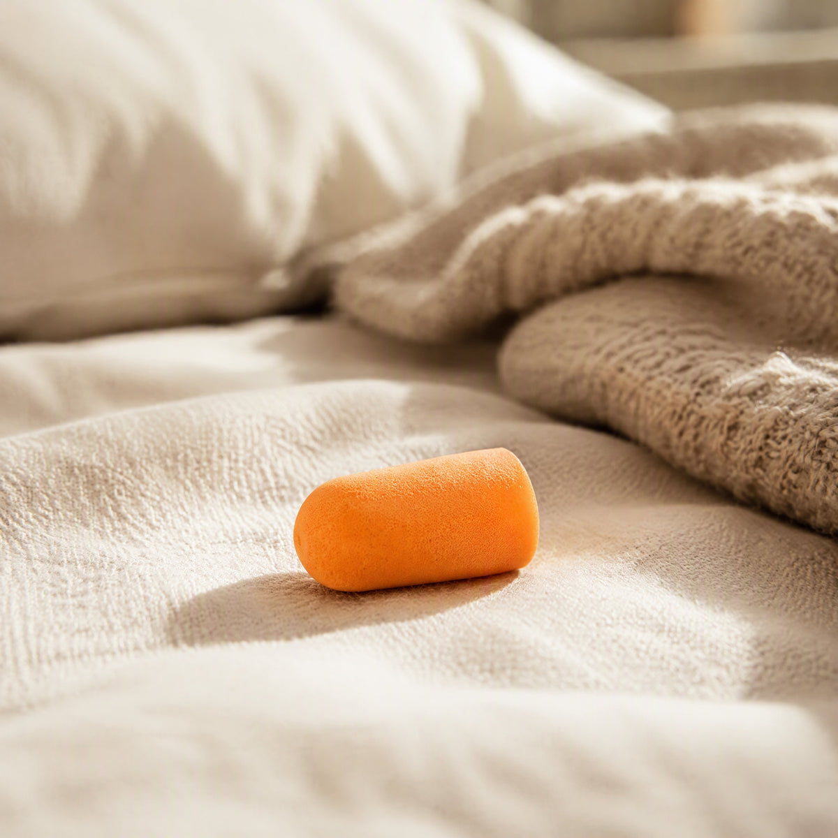 Foamnest™ Polyester Foam Noise Reduction Earplugs, styled close view