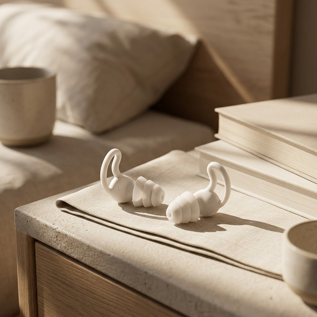 Layerseal™ Three-Layer Silicone Sleep Earplugs, styled close view