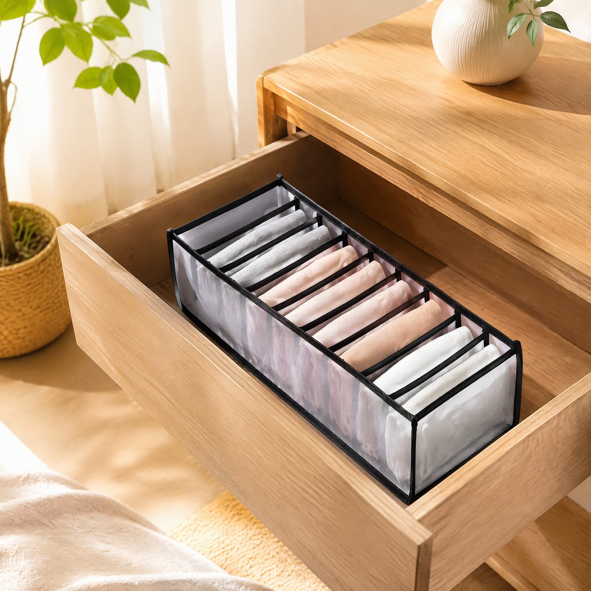 Undertuck™ Polyester Underwear Storage Box in a calm home setting