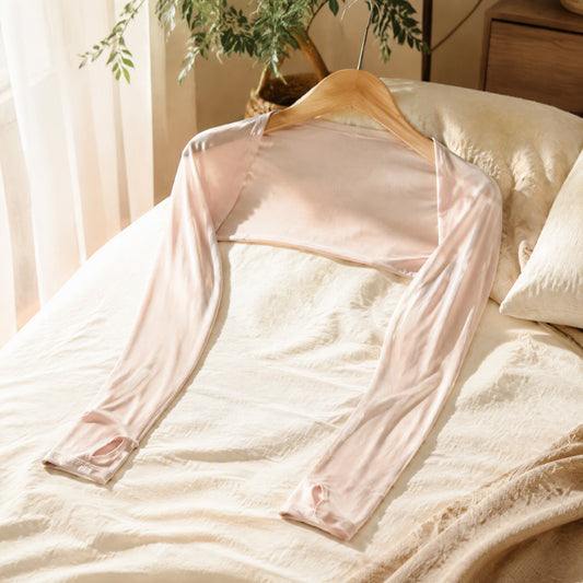 Shawlshade™ Sun Protection Shawl Sleeves in a calm home setting