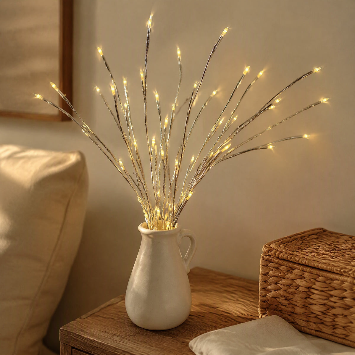 Twiggle™ 70 Cm Artificial Tree Branch String Lights, styled close view