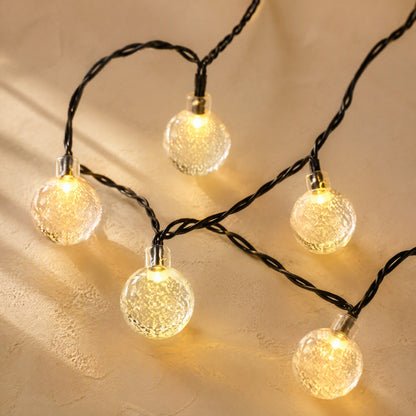 Sungleam™ Solar Crystal Ball Light String, material and detail close-up