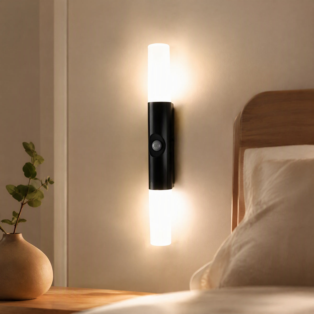 Stepgleam™ Motion Sensor Rechargeable Wall Lamp, styled close view