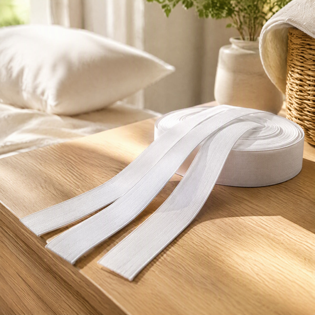 Loopstretch™ Crochet Elastic Band Tape in a calm home setting