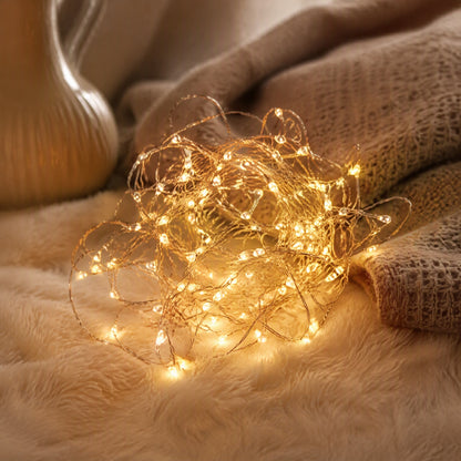 Wireglimmer™ Copper Wire String Lights, styled close view