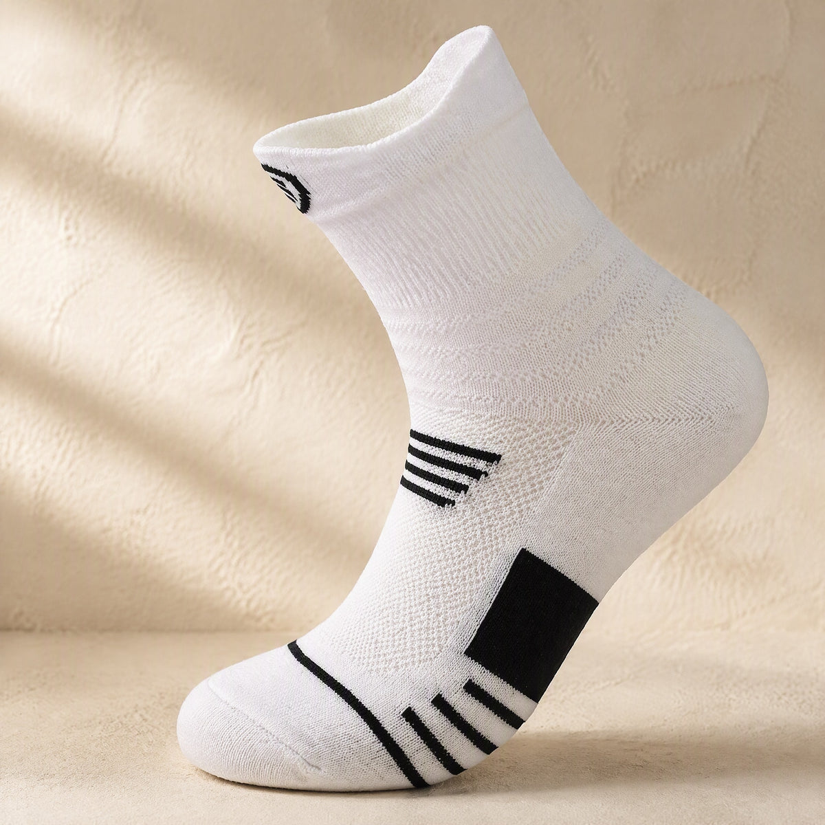 Courtsoft™ Men's Polyester Basketball Socks, material and detail close-up