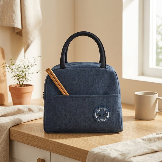 Toteheat™ Oxford Cloth Insulated Lunch Bag in a calm home setting