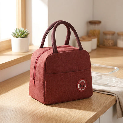 Toteheat™ Oxford Cloth Insulated Lunch Bag, styled close view