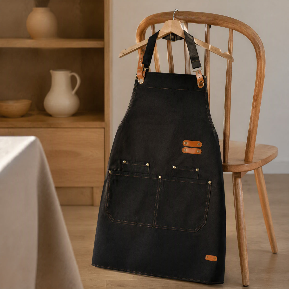 Canvaswork™ Canvas Apron, styled close view