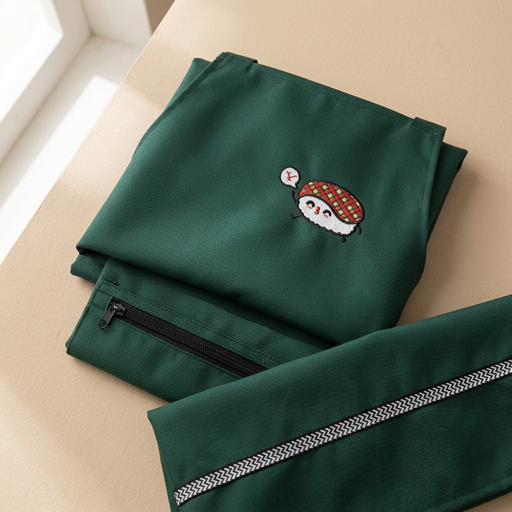 Wovenfold™ Japanese Korean Style Apron, material and detail close-up
