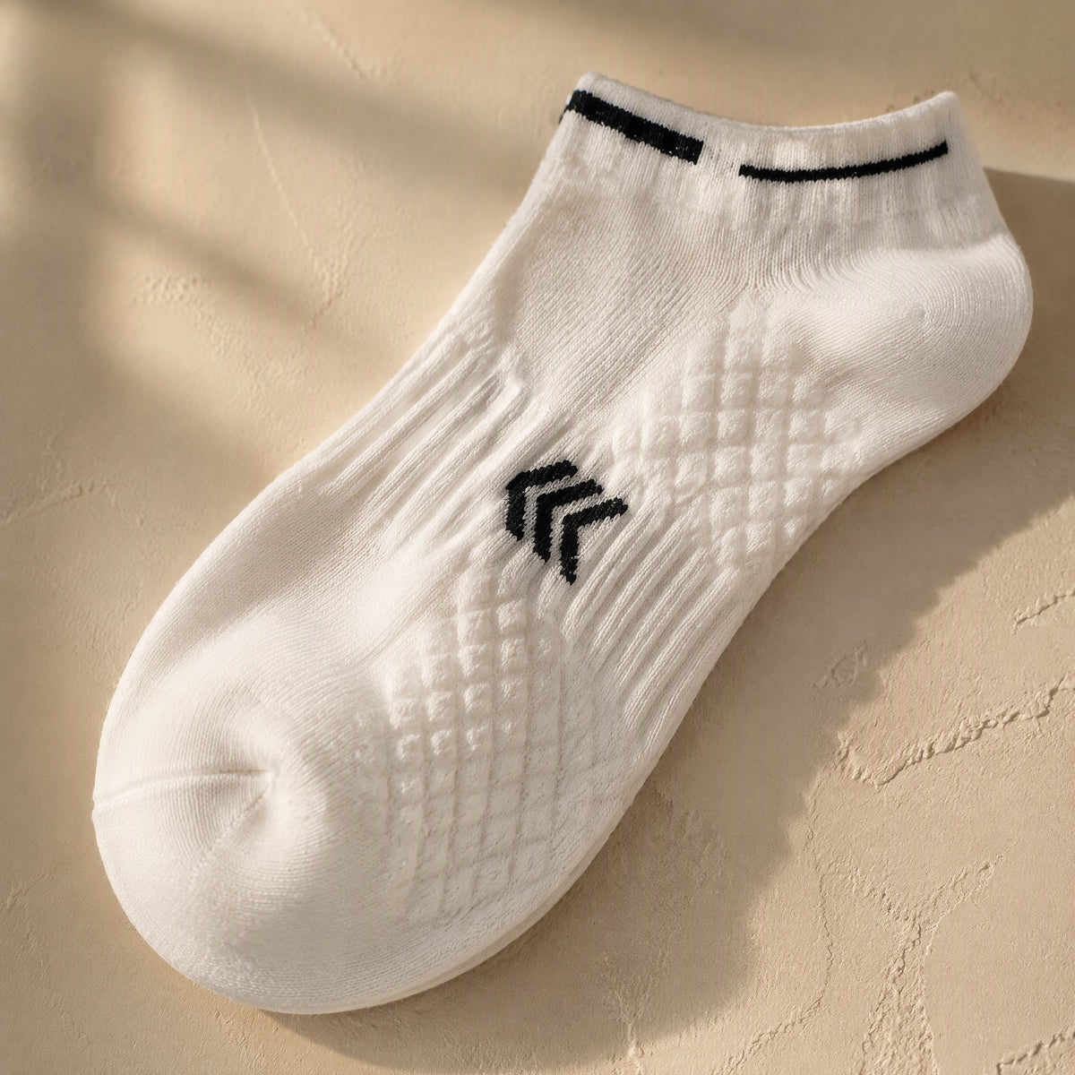 Softrun™ Polyester Cotton Sports Socks, material and detail close-up