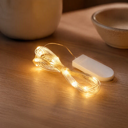 Glowstrand™ LED Copper Wire Light String, styled close view